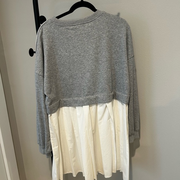 Sweatshirt Dress | Gray and White Two-Tone Dress - Picture 2 of 3